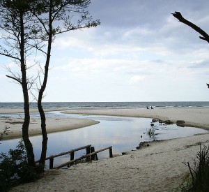 Ujście rzeki Piaśnicy do Morza Bałtyckiego<br><span class="cc-link">Autor: Artur Guzy</span>